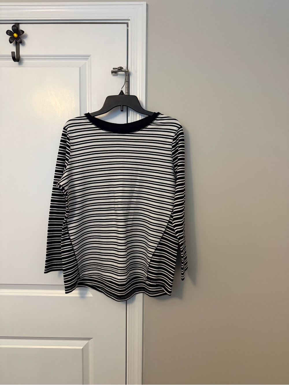 Westbound Black & White Striped Long Sleeve Top